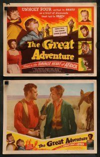 6w181 GREAT ADVENTURE 8 LCs '51 Jack Hawkins, Harold Robbins, filmed in the savage heart of Africa