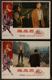 6w806 HOUSE OF CARDS 3 LCs '69 great images of George Peppard in Rome Italy!