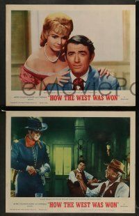 6w561 HOW THE WEST WAS WON 6 LCs '64 John Ford, Hathaway & Marshall epic, Peck, Reynolds, top cast!