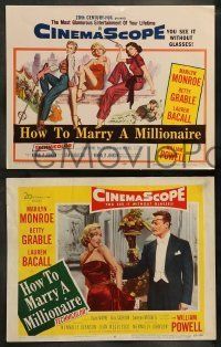 6w205 HOW TO MARRY A MILLIONAIRE 8 LCs '53 sexy Marilyn Monroe, Betty Grable & Lauren Bacall!