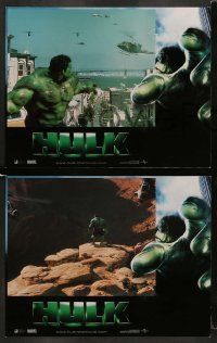 6w209 HULK 8 LCs '03 Ang Lee, Eric Bana as Bruce Banner, sexy Jennifer Connelly, Marvel comics!