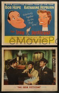 6w229 IRON PETTICOAT 8 LCs '56 w/great tc art of Bob Hope & Katharine Hepburn hilarious together!