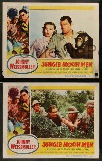 6w628 JUNGLE MOON MEN 5 LCs '55 Johnny Weissmuller as himself with Jean Byron & Kimba the chimp!