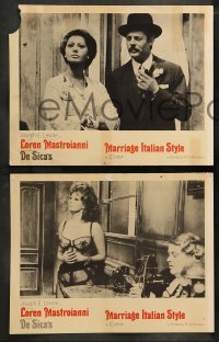 6w273 MARRIAGE ITALIAN STYLE 8 LCs '65 Matrimonio all'Italiana, Sophia Loren, Marcello Mastroianni!