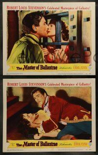 6w277 MASTER OF BALLANTRAE 8 LCs '53 Errol Flynn, Robert Louis Stevenson story, pirate adventure!