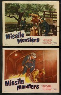 6w721 MISSILE MONSTERS 4 LCs '58 aliens bring destruction from the stratosphere, wacky sci-fi!