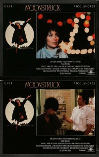 6w288 MOONSTRUCK 8 LCs '87 Nicholas Cage, Olympia Dukakis, Cher, directed by Norman Jewison!