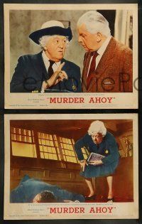 6w293 MURDER AHOY 8 LCs '64 Margaret Rutherford as Agatha Christie's Miss Marple, Stringer Davis!