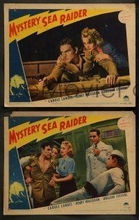 6w725 MYSTERY SEA RAIDER 4 LCs '40 Carole Landis, Henry Wilcoxon, spy menace at sea!