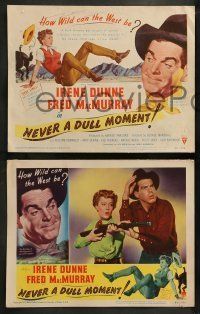 6w304 NEVER A DULL MOMENT 8 LCs '50 Irene Dunne, Fred MacMurray, how wild can the West be?