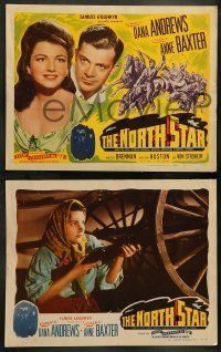 6w313 NORTH STAR 8 LCs R47 romantic Dana Andrews & lovable Anne Baxter, ablaze with thrills!