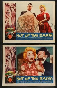 6w728 NOT OF THIS EARTH 4 LCs '57 Beverly Garland, alien Paul Birch, Roger Corman, complete set!