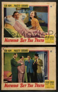 6w729 NOTHING BUT THE TRUTH 4 LCs '41 wacky Bob Hope, Paulette Goddard, Edward Arnold!
