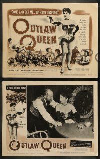 6w330 OUTLAW QUEEN 8 LCs '57 sexy Andrea King & band leader Harry James as cowboy!
