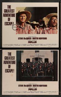 6w333 PAPILLON 8 LCs '73 Steve McQueen & Dustin Hoffman escape Devil's Island!