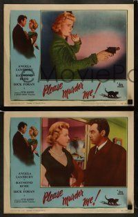 6w345 PLEASE MURDER ME 8 LCs '56 Godfrey, great images of Angela Lansbury and Raymond Burr!