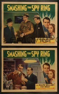6w746 SMASHING THE SPY RING 4 LCs '38 great images of Ralph Bellamy & Fay Wray, Ann Doran!