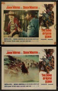 6w850 SONS OF KATIE ELDER 3 LCs '65 cool images of cowboys John Wayne & Dean Martin, w/ Martha Hyer