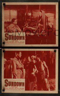 6w646 SUNDOWN 5 LCs R40s great images of Gene Tierney, George Sanders, Bruce Cabot!