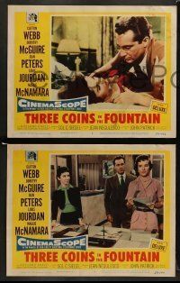 6w649 THREE COINS IN THE FOUNTAIN 5 LCs '54 Clifton Webb, Dorothy McGuire, Jean Peters,Louis Jourdan