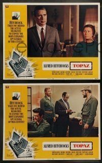 6w594 TOPAZ 6 LCs '69 Alfred Hitchcock, John Forsythe, most explosive spy scandal of this century!