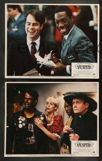 6w445 TRADING PLACES 8 LCs '83 Dan Aykroyd & Eddie Murphy are getting rich & getting even!