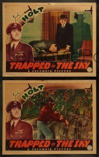 6w754 TRAPPED IN THE SKY 4 LCs '39 Jack Holt, Ralph Morgan, cool border art of planes!