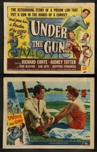 6w454 UNDER THE GUN 8 LCs '51 convict Richard Conte on the run, sexy Audrey Totter!