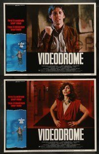 6w458 VIDEODROME 8 LCs '83 director David Cronenberg, James Woods, Debbie Harry, sci-fi thriller!