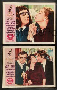 6w468 WHAT'S NEW PUSSYCAT 8 LCs '65 Woody Allen, Peter O'Toole, Peter Sellers, Capucine, Andress!