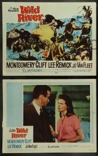 6w483 WILD RIVER 8 LCs '60 cool images of Montgomery Clift & Lee Remick, directed by Elia Kazan!