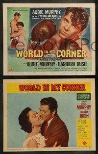 6w491 WORLD IN MY CORNER 8 LCs '56 great images of champion boxer Audie Murphy!