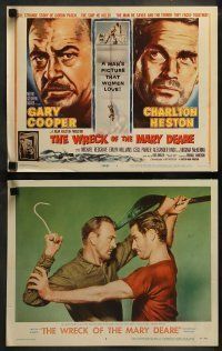 6w495 WRECK OF THE MARY DEARE 8 LCs '59 Gary Cooper, Charlton Heston, directed by Michael Anderson!