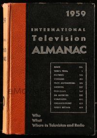 6x112 INTERNATIONAL TELEVISION ALMANAC hardcover book '59 loaded with TV information!