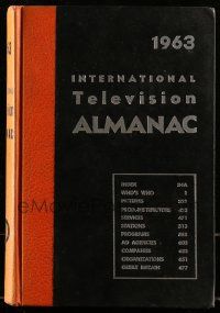6x114 INTERNATIONAL TELEVISION ALMANAC hardcover book '63 loaded with TV information!