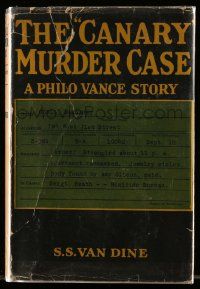 6x152 CANARY MURDER CASE hardcover book '29 S.S. Van Dine's novel w/scenes from Philo Vance movie!