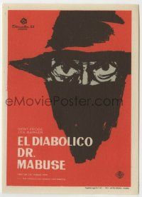 6x298 RETURN OF DR MABUSE Spanish herald 1963 Gert Froebe, Lex Barker, Im Stahlnetz des Dr. Mabuse!