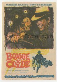 6x359 BONNIE & CLYDE Spanish herald '68 art of Warren Beatty & Faye Dunaway by Mac Gomez!
