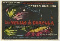 6x363 BRIDES OF DRACULA Spanish herald '61 Terence Fisher, Hammer, cool different vampire art!