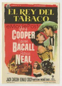 6x366 BRIGHT LEAF Spanish herald '66 great Albericio art of Gary Cooper & sexy Lauren Bacall!