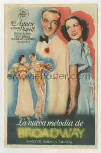 6x368 BROADWAY MELODY OF 1940 Spanish herald R40s different image of Fred Astaire & Eleanor Powell!