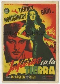 6x390 CHINA GIRL Spanish herald '46 Soligo art of sexy Gene Tierney & George Montgomery, Ben Hecht