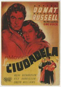 6x396 CITADEL Spanish herald '38 different art of Robert Donat holding Rosalind Russell!