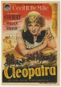 6x399 CLEOPATRA Spanish herald R52 Claudette Colbert as the Princess of the Nile, Cecil B. DeMille