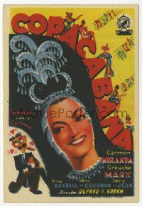 6x412 COPACABANA Spanish herald '50 different art of wacky Groucho Marx & sexy Carmen Miranda!