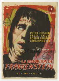6x420 CURSE OF FRANKENSTEIN Spanish herald '58 Hammer, Jano art of monster Christopher Lee!