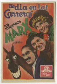 6x423 DAY AT THE RACES Spanish herald '37 Marx Bros. Chico, Harpo & Groucho with wacky horse art!