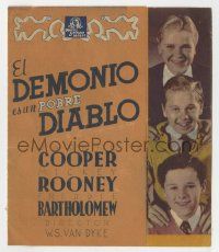 6x433 DEVIL IS A SISSY Spanish herald '40 Freddie Bartholomew, Jackie Cooper, Mickey Rooney!