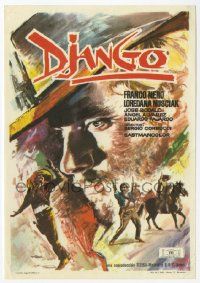 6x442 DJANGO Spanish herald '67 Sergio Corbucci spaghetti western, cool Mac art of Franco Nero!