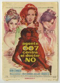 6x453 DR. NO Spanish herald '63 different art of Sean Connery as James Bond & sexy girls by Mac!